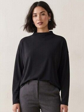 Black Long Sleeve Mock Neck